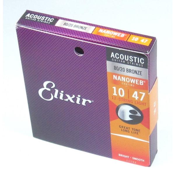 y񂹏iz Elixir 11152 NANOWEB 12-Strings Light Bronze GNT[ AR[XeBbNEM^[ 12p imEFu Cg uY .010`.047