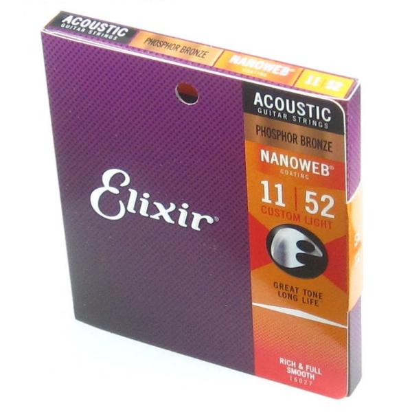 Elixir 16027 NANOWEB Custom Light Phosphor Bronze GNT[ AR[XeBbNEM^[ imEFu JX^ECg tHXt@[EuY .011`.052