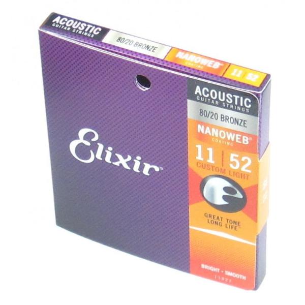 Elixir 11027 NANOWEB Custom Light Bronze GNT[ AR[XeBbNEM^[ imEFu JX^ECg uY .011`.052