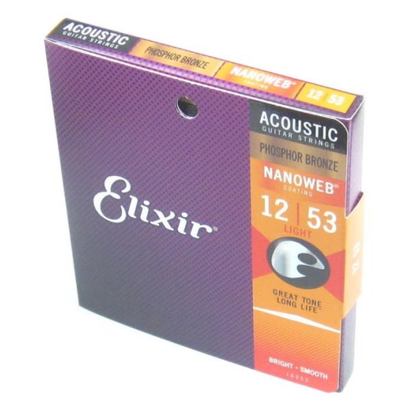 Elixir 16052 NANOWEB Light Phosphor Bronze GNT[ AR[XeBbNEM^[ imEFu Cg tHXt@[EuY .012`.053