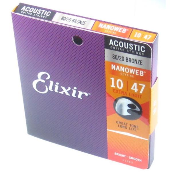 Elixir 11002 NANOWEB Extra Light Bronze GNT[ AR[XeBbNEM^[ imEFu GNXgECg  uY .010`.047