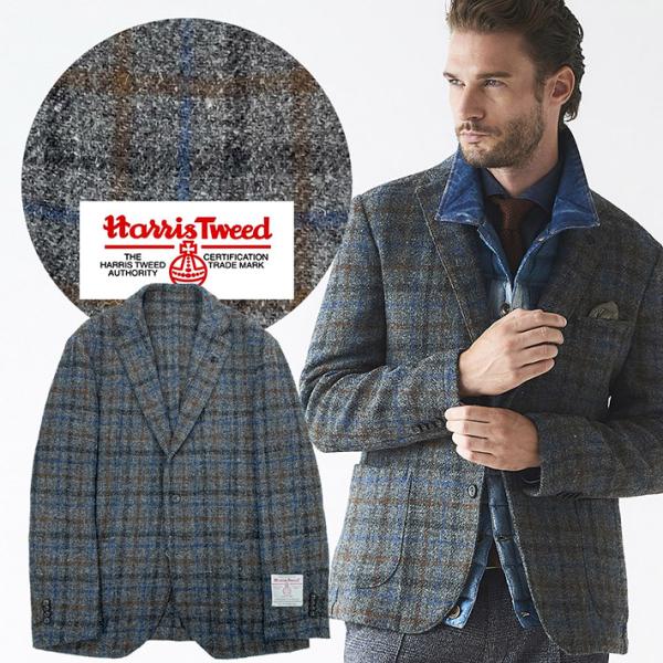 ハリスツイード メンズ ジャケット マルチチェック 英国 グレイ ブルー 306 G Stage ジーステージ 306 メンズウエアg Stage Yahoo 店 通販 Yahoo ショッピング