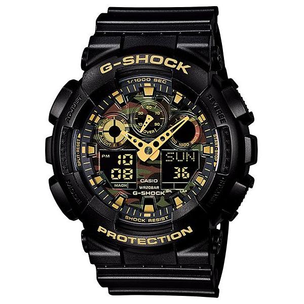 �J�V�I G�V���b�N CASIO G-SHOCK �J���t���[�W�� �_�C�A�� �A�i�f�W �r���v �u���b�N �S�[���h GA-100CF-1A9JF �������K���f��