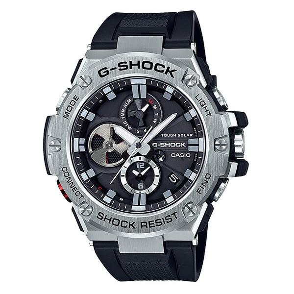 G-SHOCK G�V���b�N G-STEEL G�X�`�[�� Bluetooth �J�V�I CASIO �\�[���[ �����Y �r���v �u���b�N �V���o�[ GST-B100-1AJF �������K���f��