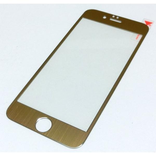 iPhone6/6s/7 合金フレームガラスフィルム(ゴールド) : ジーテイク