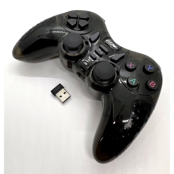 PC 連射機能付きワイヤレスコントローラー (クリアブラック)