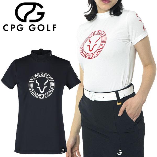 CPG GOLF ロゴプリントモックネックSS ショートスリーブ シャツ レディース ゴルフウェア 1109-24102 CPG GOLF 【期間限定】 ロゴプリントモックネックSS ショートスリーブ