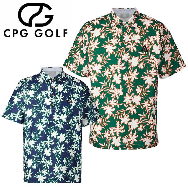 CPG GOLF ゴルフシャツ 花柄 CPG GOLF CPG GOLF FLOWER MOTIF POLO SS フラワーモチーフ ポロシャツ