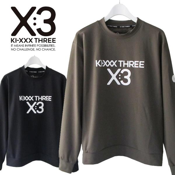 KI-XXX THREE キックスリー 撥水ストレッチプルオーバー メンズ 2025秋冬 ゴルフウェア 25AWKM-15 KI-XXX THREE キックスリー 撥水ストレッチプルオーバー メンズ 2025