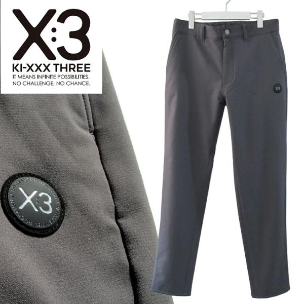 KI-XXX THREE キックスリー 裏起毛テーパードパンツ メンズ 2025秋冬 ゴルフウェア 25AWKM-24 KI-XXX THREE キックスリー 裏起毛テーパードパンツ メンズ 2025秋冬