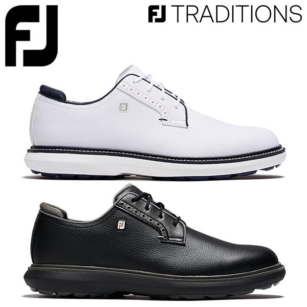 Footjoy FJ Traditions Spikelessファッショナブル&amp;機能兼備のクラシックスパイクレスモデル。■サイズ：24.5〜27.5cm■カラー：ホワイト(57948W)、ブラック(57949W)■ウィズ：W■素材：...
