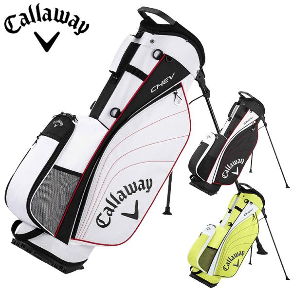 Callaway Chev Stand 25 JMシンプルで飽きのこないデザイン。グローブホルダーやティー挿しを装備。運びやすい口枠ハンドル。担ぎやすいダブルショルダー採用。前ポケットも容量が大きくダースでボールを収納可能。※ネームタグは付...