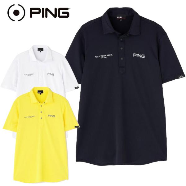 PING（ピン） アセイヤーン裏ワッフル半袖ポロシャツ メンズ 2026春夏