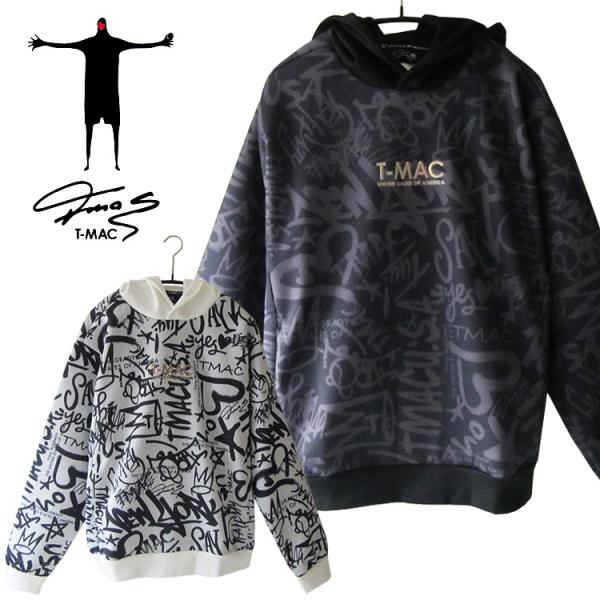 T-MAC ティーマック ゴルフ 昇華転写テキスト柄パーカー メンズ 2025秋冬 ゴルフウェア 7415370118 T-MAC（ティーマック） ゴルフ 昇華転写テキスト柄パーカー メンズ