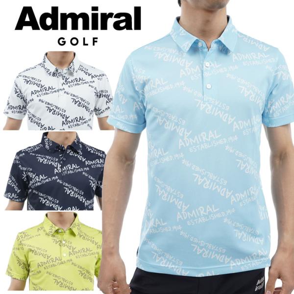 Admiral Golf アドミラル ゴルフ ランダムロゴ プリントシャツ