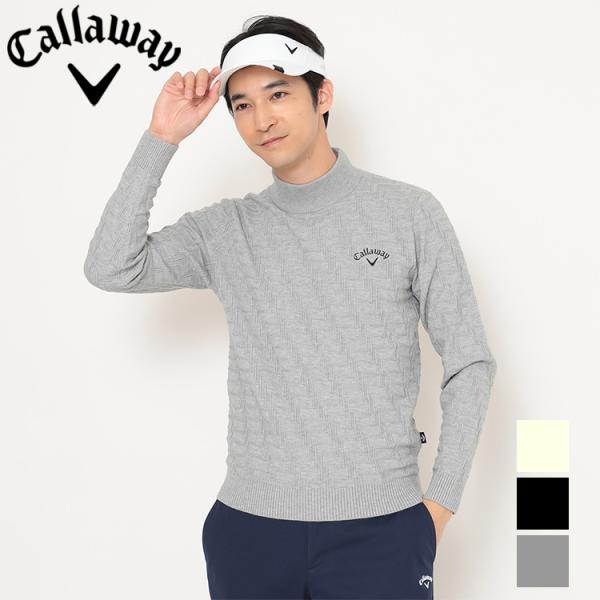 キャロウェイ リンクス編み ハイネックニット  メンズ 2025秋冬 ゴルフウェア C25218104 Callaway（キャロウェイ） リンクス編み ハイネックニット メンズ 2025