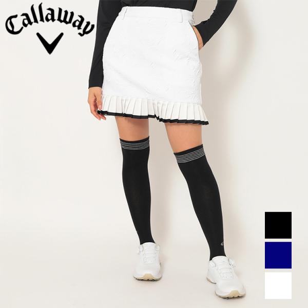 【極美品】Callaway フラワージャカード裾プリーツスカート M Callaway（キャロウェイ） フラワージャカード裾 プリーツスカート
