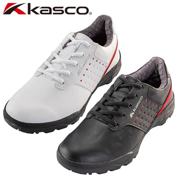 Kasco KMSL-2365どんなウェアにもコーディネートしやすいソフトスパイクレス。シンプルなデザインに赤のラインがアクセント。■カラー：ホワイト、ブラック■素材：アッパー：合成皮革　ソール：ラバー■サイズ：25.0〜27.5cm・３Ｅ...