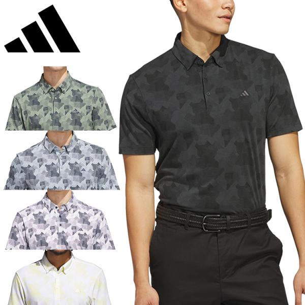 adidas 半袖アディダス オリジナルスゴルフ2025ポロシャツ　アイボリー セール】アディゼロ メッシュ モックネック 半袖シャツ【adidas