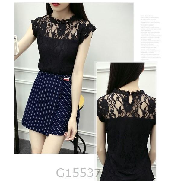 レーストップス半袖 黒デコルテ 結婚式 赤花柄 刺繍 シースルーtシャツ スカラップ ブラウス フリル 胸元 セクシー ブラック レッド ノースリーブ Buyee 日本代购平台 产品购物网站大全 Buyee一站式代购 Bot Online