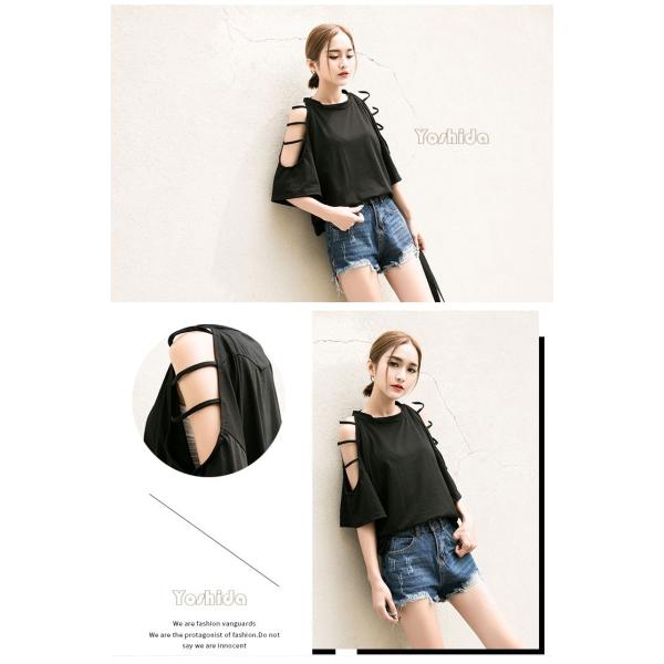 レディース Tシャツ トップス 半袖 シフォン ファッション 肩出し おしゃれ 可愛い 夏 コーデ Buyee Buyee บร การต วกลางจากญ ป น ซ อจากประเทศญ ป น