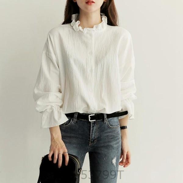 ハイネックフリルブラウスレディース長袖シャツおしゃれ可愛いかわいい白ホワイトキャンディスリーブトップスカジュアル春秋春服秋服 G1553 Apde300 ヨシモンショップ 通販 Yahoo ショッピング
