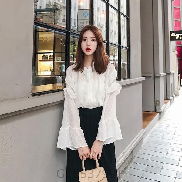 フレアスリーブブラウスフリル長袖レディースシースルートップス春夏おしゃれ可愛いかわいい春服夏服コーデベルスリーブ白 G1553 Apdf094 ヨシモンショップ 通販 Yahoo ショッピング