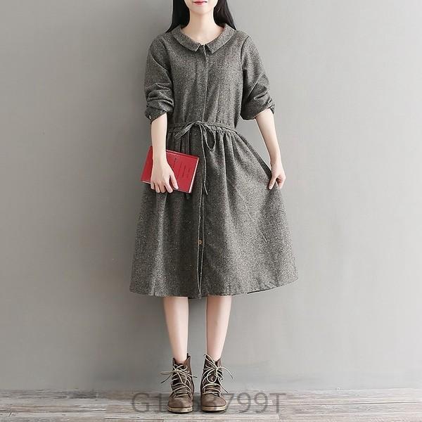 ワンピース秋冬レトロ長袖膝丈aラインフレアワンピースg Buyee Buyee Japanese Proxy Service Buy From Japan Bot Online