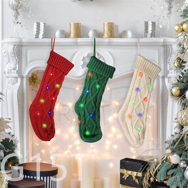 クリスマスledライト付きプレゼント入れニットソックス飾り靴下袋ギフトプレゼント入れ壁掛け靴下装飾品贈り物パーティーグッズお子様クリスマスお菓子入れ G15t4496n ヨシモンショップ 通販 Yahoo ショッピング