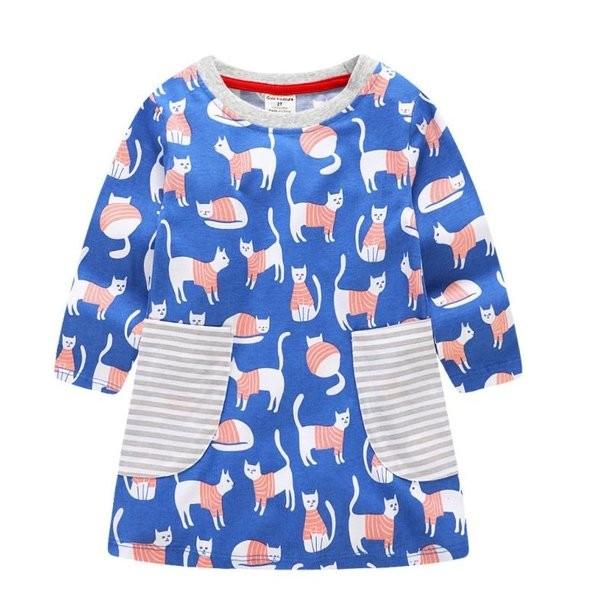 ワンピース 長袖 女児 女の子 キッズ 子供 韓国子供服 チュニック 猫 プリント ボーダー ドレス キッズ ブランド おしゃれ 可愛い 春 秋 冬 Yazyl Gsmjw652 ヨシモンショップ 通販 Yahoo ショッピング