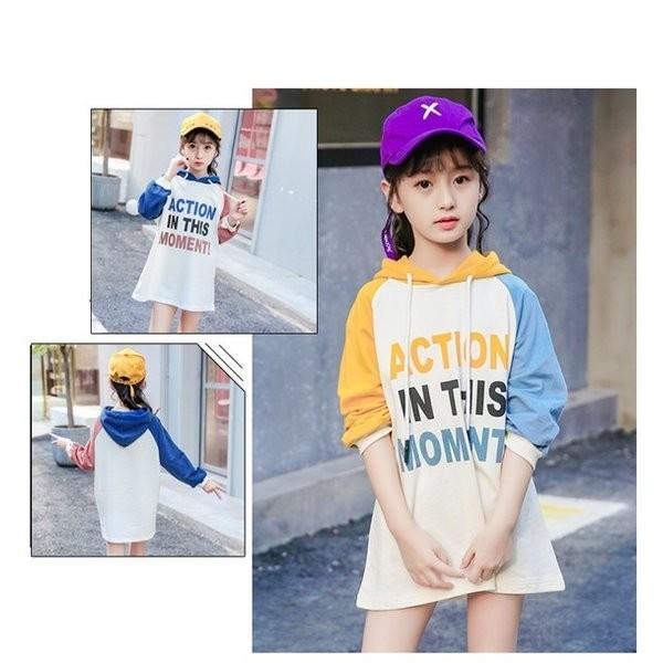 韓国子ども服女の子長袖パーカーロンt可愛いt シャツジュニアキッズ用