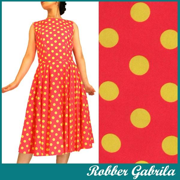 ロカビリー ワンピース 水玉 ドット ピンク ボートネック ひざ下丈 全円 Onepice1576 ロバーガブリエラ 通販 Yahoo ショッピング