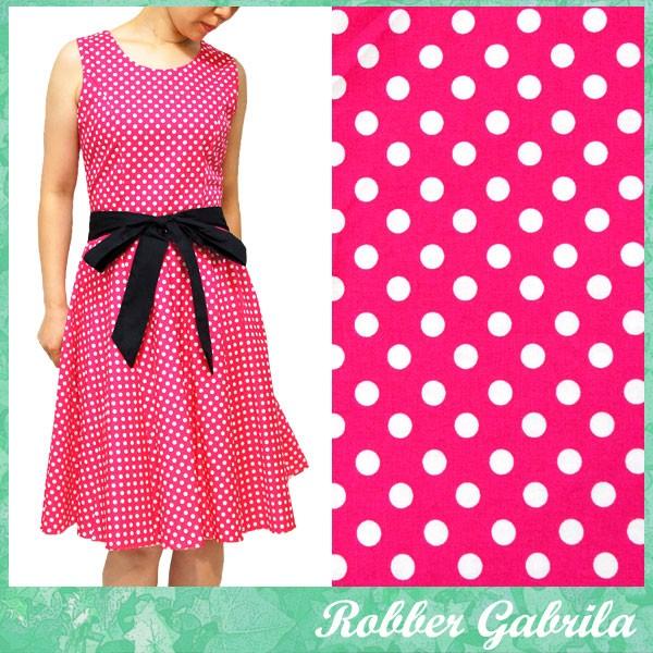 ロカビリー ワンピース パネルライン 水玉 ピンク ひざ丈 Onepice ロバーガブリエラ 通販 Yahoo ショッピング