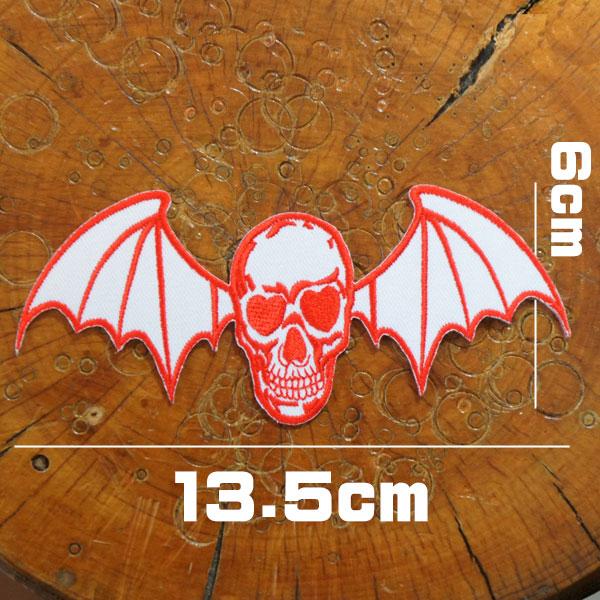 刺繍アイロンワッペン スカルバット 赤 白 スカル ドクロ アニマル コウモリ 羽根 悪魔 妖怪 アイロン接着 糊付き パッチ アップリケ Pachesp ロバーガブリエラ 通販 Yahoo ショッピング