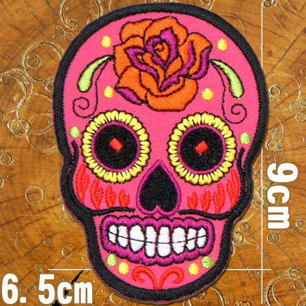 刺繍アイロンワッペン メキシカンスカル 薔薇 ピンク スカル ドクロ ガイコツ シュガースカル カラフル メキシコ エスニック アップリケ Patchesf ロバーガブリエラ 通販 Yahoo ショッピング