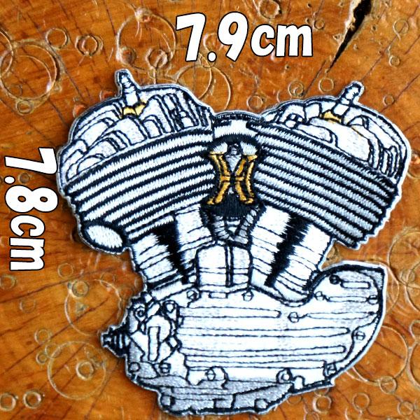 刺繍アイロン バイカーワッペン【Vツインエンジンの歴史