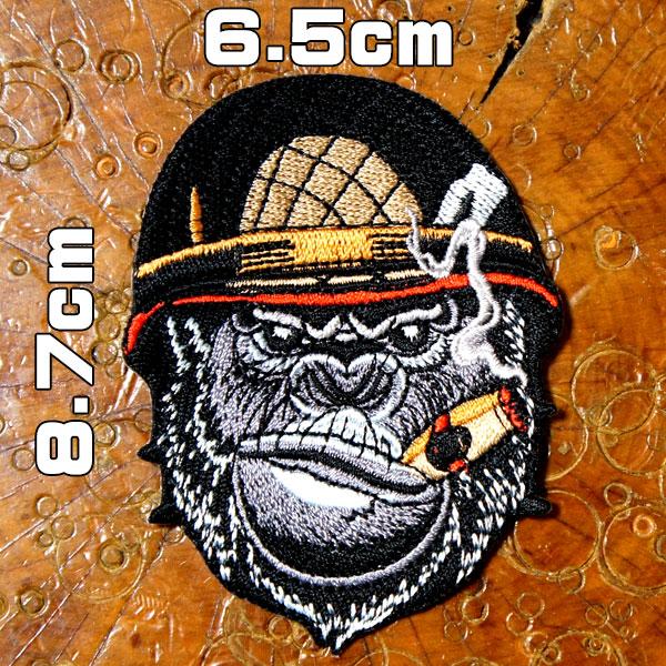 刺繍アイロンワッペン【ゴリラ兵士】アメリカ陸軍 軍物 米軍 アメカジ