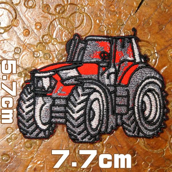 刺繍アイロンワッペン【赤いトラクター】農機具 トラック 4WD