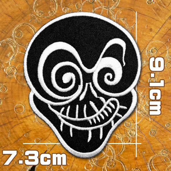 刺繍 アイロン ワッペン パッチ アップリケ ご機嫌スカル 黒 白 ドクロ ガイコツ ロック パンク サイコビリー モチーフ 飾り 糊付き Wpn ロバーガブリエラ 通販 Yahoo ショッピング