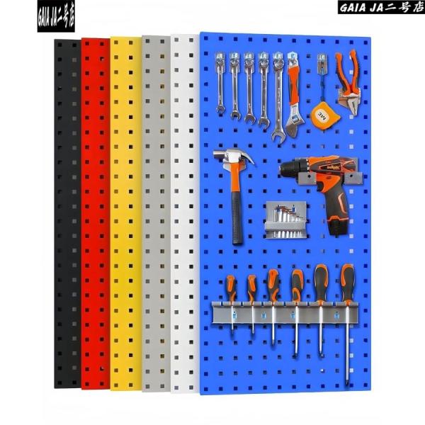 パンチングボード スチール製 有孔ボード 450*450mm 耐荷重60KG シルバー 業務用 高耐荷重 ツールラック 工具収納 壁掛け ガレージ 工場作業 DIY
