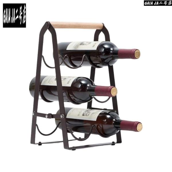 【洗練されたモダンデザイン】: エレガントなメタル構造と温もりを感じる木製ハンドルが融合したスタイリッシュなデザイン。シンプルながらも存在感があり、リビング、キッチン、ダイニングルームなど、あらゆる空間に上品さをプラスします。【最大6本のワ...