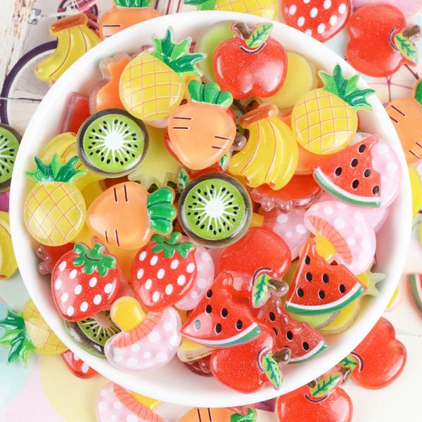 デコパーツ 野菜果物ミックス 100個入り ハンドメイド お手芸