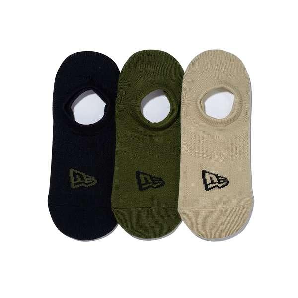 ◆◆メール便発送 ＜ニューエラ＞ NEWERA ソックス ベリーショート 3ペア ブラック/オリーブ/カーキ 14518163
