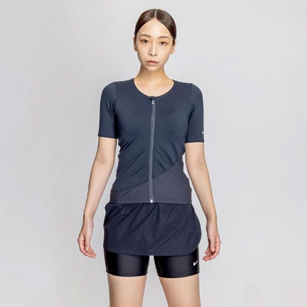即納可☆【NIKE】ナイキ  ジップ付き半袖 2in1 スカートショーツセパレーツ レディース フィットネス水着 2993126 NIKE（ナイキ） 即納可☆【NIKE】ナイキ ジップ付き半袖 2in1 スカート
