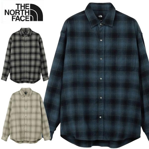 即納可☆【THE NORTH FACE】ノースフェイス ロングスリーブフランネルオンブレチェックシャツ ユニセックス ネルシャツ NR62630