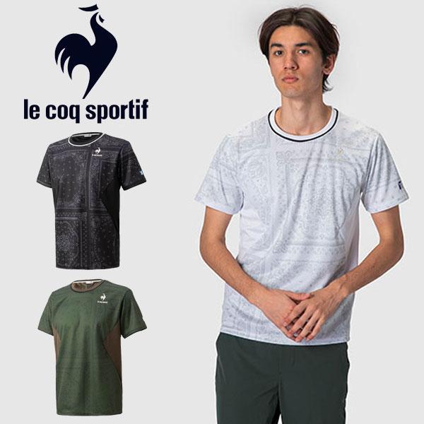 メール便発送 即納可☆【le coq sportif】ルコック テニス ペイズリー柄 メンズ プラクティスシャツ  QTMSJA11