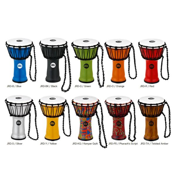 MEINL Jr.DJEMBEは、7"のコンパクトなボディーながら音量も大きく素晴らしいトーンが出ます。軽量なシンセティックシェルの為、どんな機会にもさっと掴んで出かけるのに最適な楽器です。