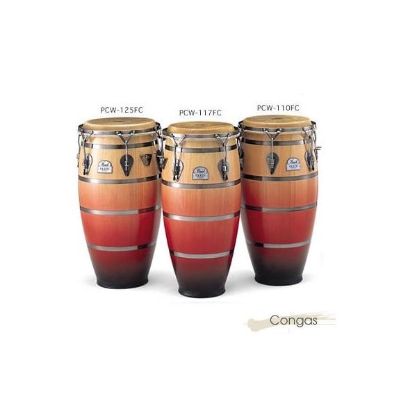 セール！pearl コンガ　エリートシリーズ　コンガサイズ Pearl コンガ フォークロリック エリートウッドコンガ 3点セット
