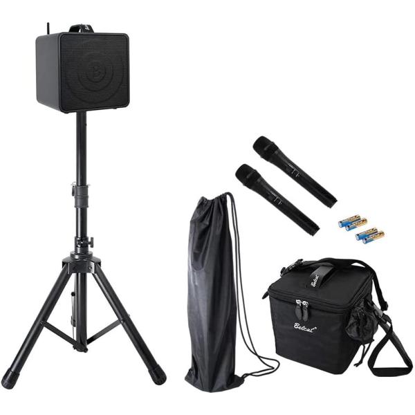 【送料無料】【Belcat(ベルキャット)】ワイヤレスポータブルPAセット 40W BWPA-40W (ワイヤレスマイク2本/スピーカースタンド/キャリングケース付属)