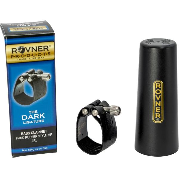 【Ｒｏｖｎｅｒ（ロブナー）Ｂａｓｓクラリネットリガチャー】Ｄａｒｋ　３ＲＬ特殊合成ゴム製で柔軟性があります。落下による変形の心配がありません。●キャップ付き●セルマー・バンドレン等のエボナイト製（ハードラバー）マウスピースに適合します。
